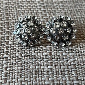 Silver Starburst Statement Stud 0.5” Earrings